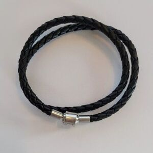 Black Braided Leather Bracelet